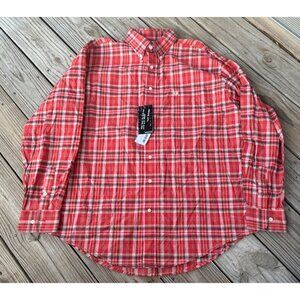 VTG Panhandle Button up Shirt Mens‎ L LONG SLEEVE RED PLAID COTTON |H1